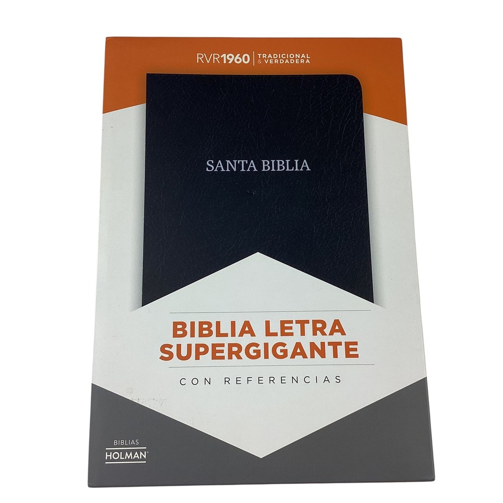 Santa‎ Biblia Reina Valera 1960 Super Giant Print 16pt Black Leathertouch Holman